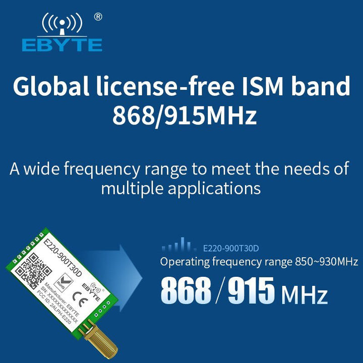 Ebyte E220-900T30D LLCC68 10km Long Distance Wireless Transmitter Module 915MHz LoRa Rf Module