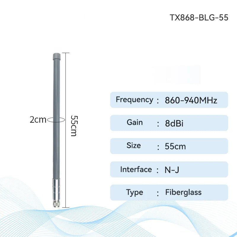 868MHz Glasvezel Buitenantenne – Waterdicht IP67, Omnidirectioneel, N-connector, Versterkt Bereik
