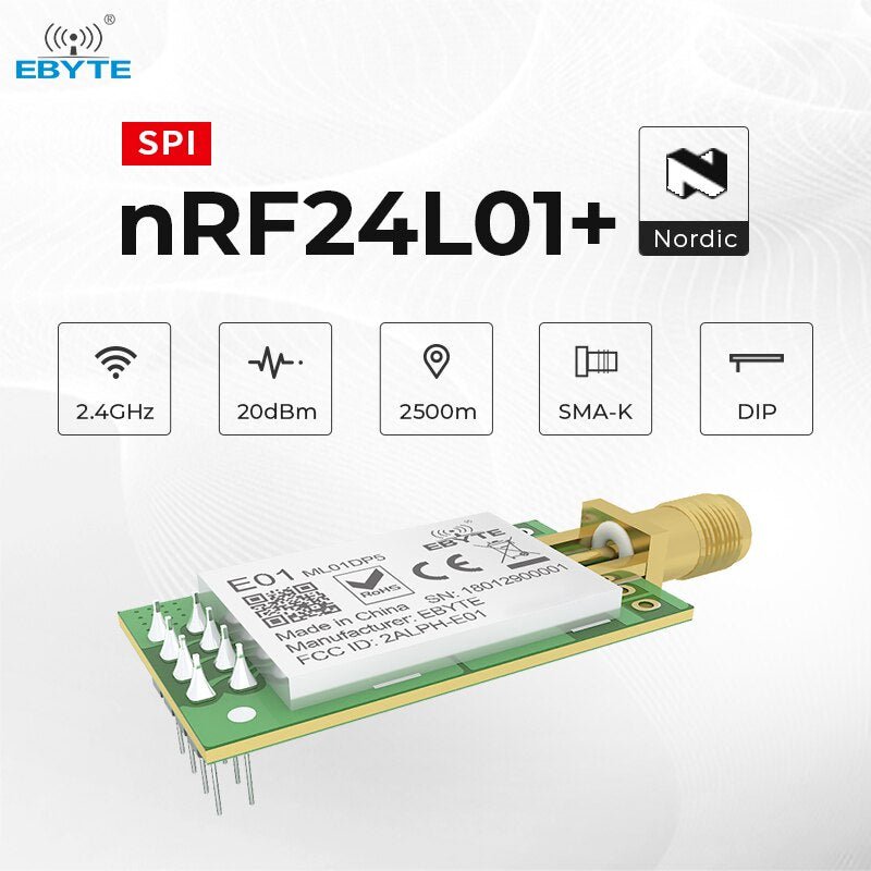 EBYTE 2.4G PA LNA 20dBm Wireless SPI Antenna SMA-K Transceiver Receiver