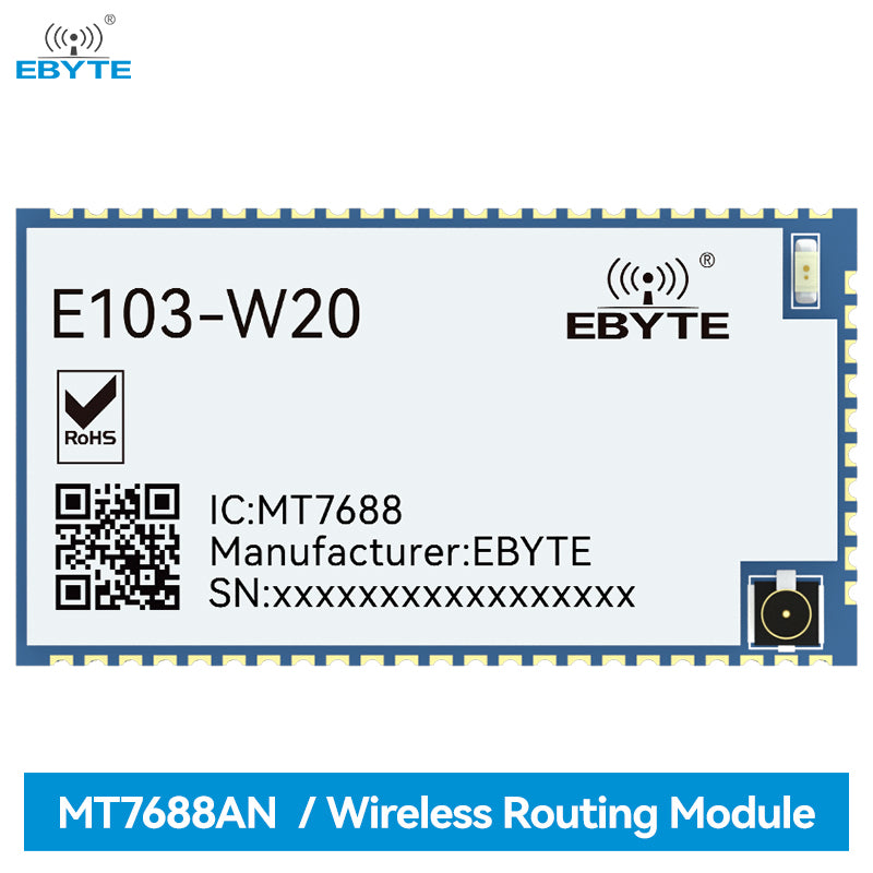 EBYTE E103-W20(7688) MT7628AN IEEE802.11b/g/n 24dBm Serial port to wifi low power consumption wifi modules