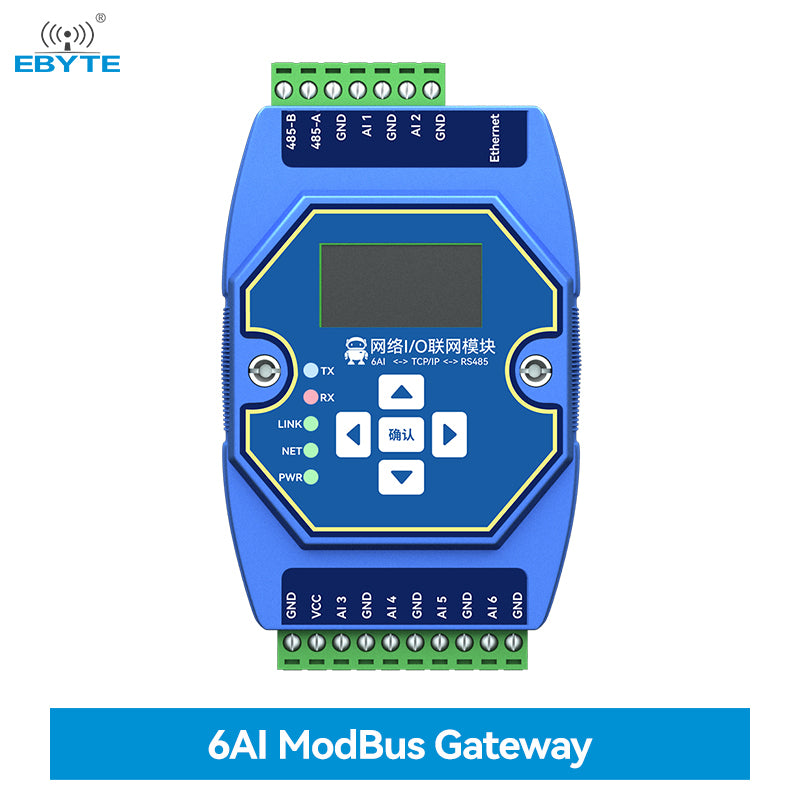 Ebyte ME31-XAXX0600 6AI Modbus gateway support network module RJ45 RS485 ethernet io module