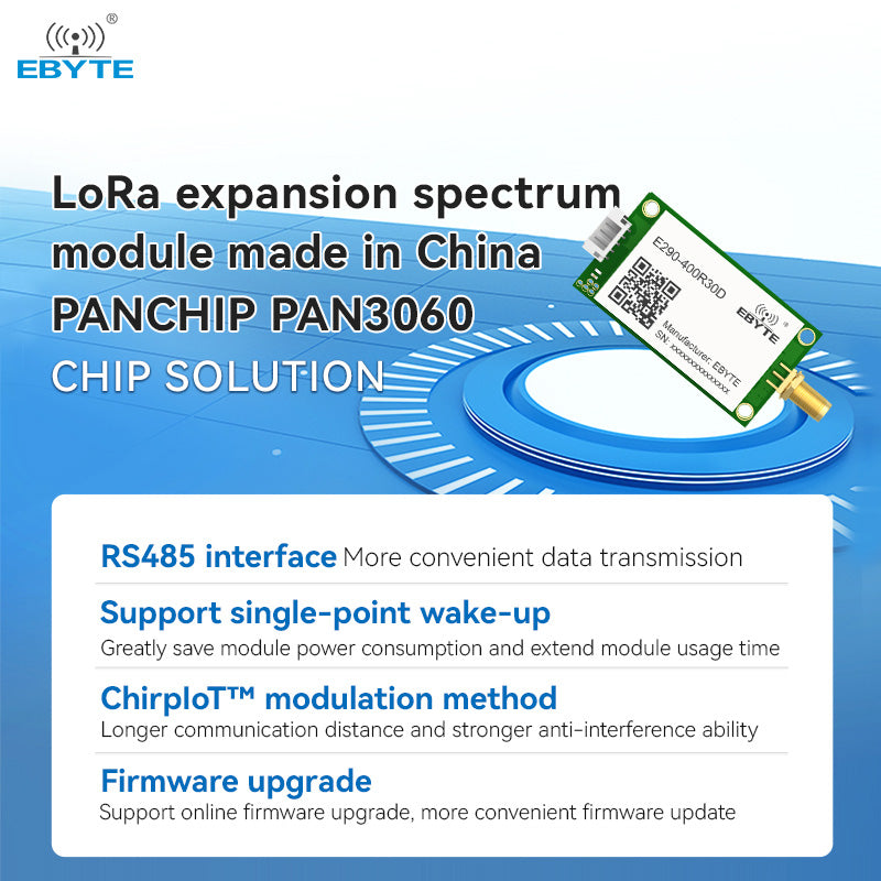 Ebyte E290-400R30D AT commands Spread Spectrum Technology 10km 30dBm RS485 Interface 433MHz lora Wireless Module