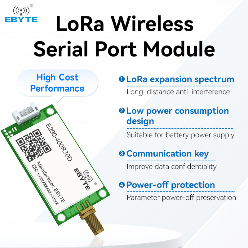 Ebyte E290-400R30D AT commands Spread Spectrum Technology 10km 30dBm RS485 Interface 433MHz lora Wireless Module