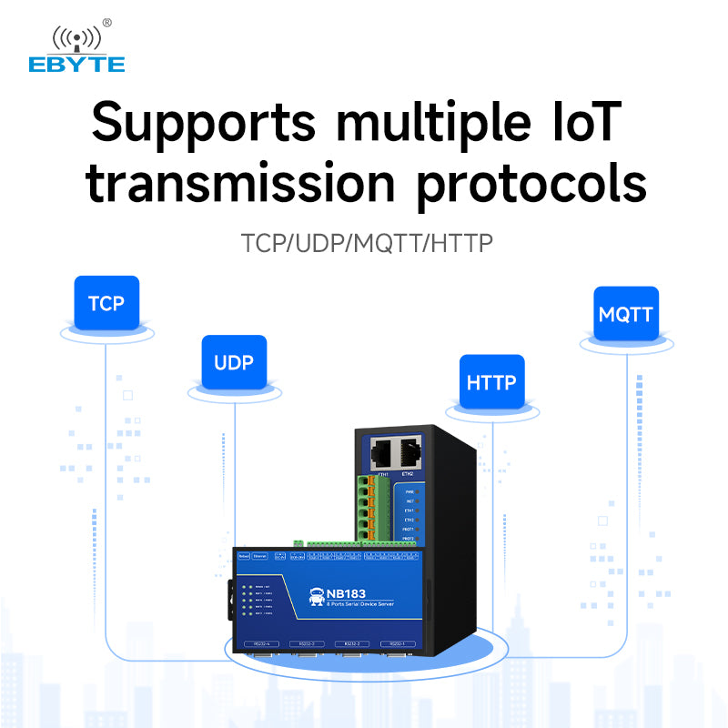 Ebyte NB183-V2 Second Generation 8-port Serial Server Modbus TCP/IP ...