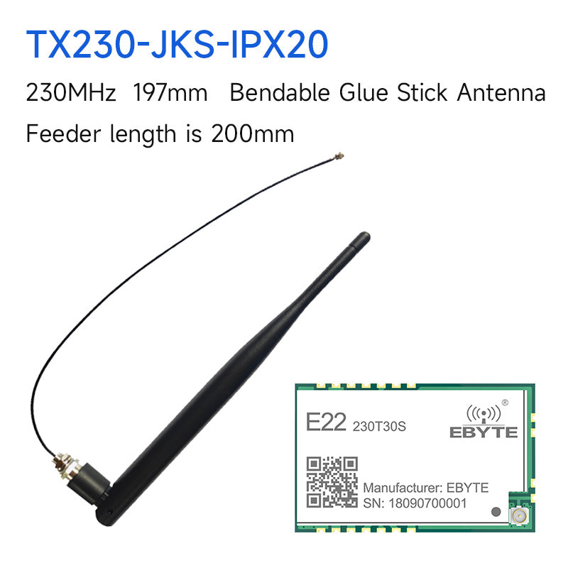 E22-230T30S-V2 Ebyte Semtech SX1262 UART 10 km Reichweite 230 MHz 30 dBm SMD CE RoHs FCC TCXO Externe und UFL-Antenne LoRa Wireless