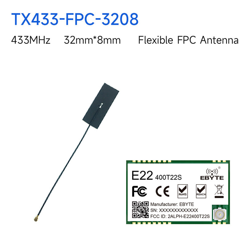 Ebyte E22-400T22S-V2 Semtech SX1268 UART 5Km Range 433Mhz 22dBm SMD 16*26mm CE RoHs FCC TCXO External and UFL Antenna LoRa Wireless