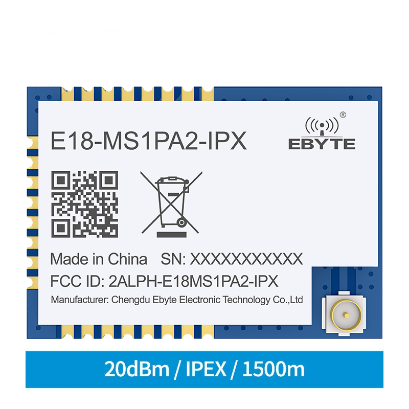 EBYTE E18-MS1PA2-IPX CC2530 ZigBee беспроводной радиочастотный модуль SMD IPEX интерфейс для умного дома 20 дБм 1200 м модуль Zigbee дальнего действия