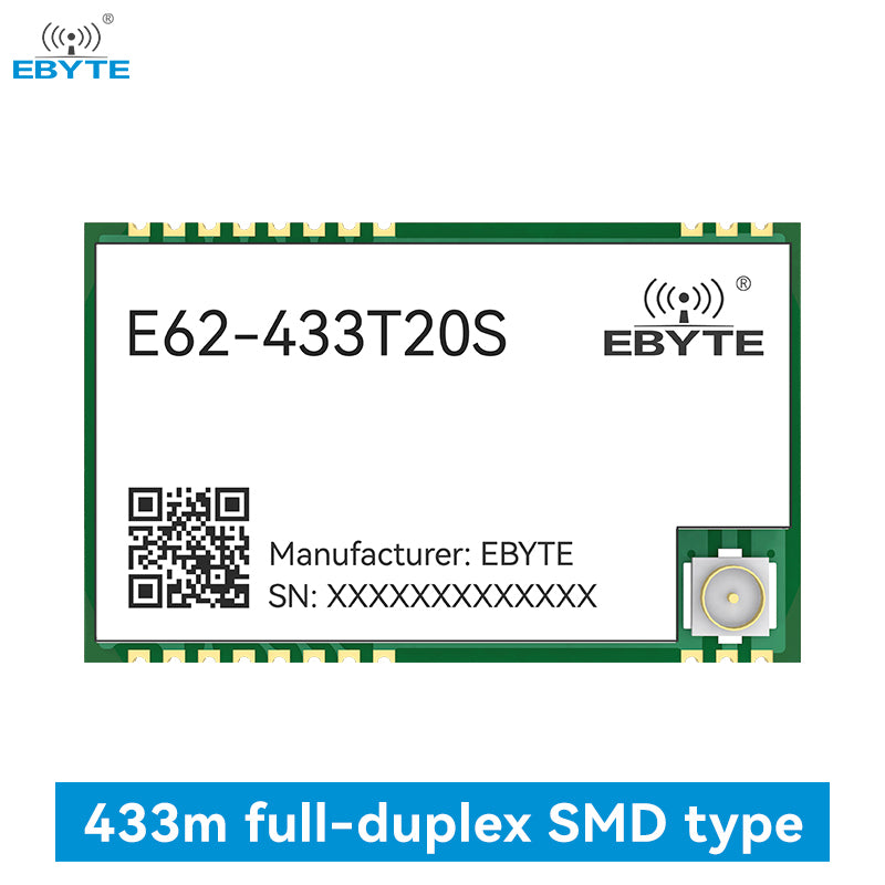 Ebyte E62-433T20S 20dBm UART Automatic frequency hopping 433MHz full-duplex SMD type Wireless transparent transmission module