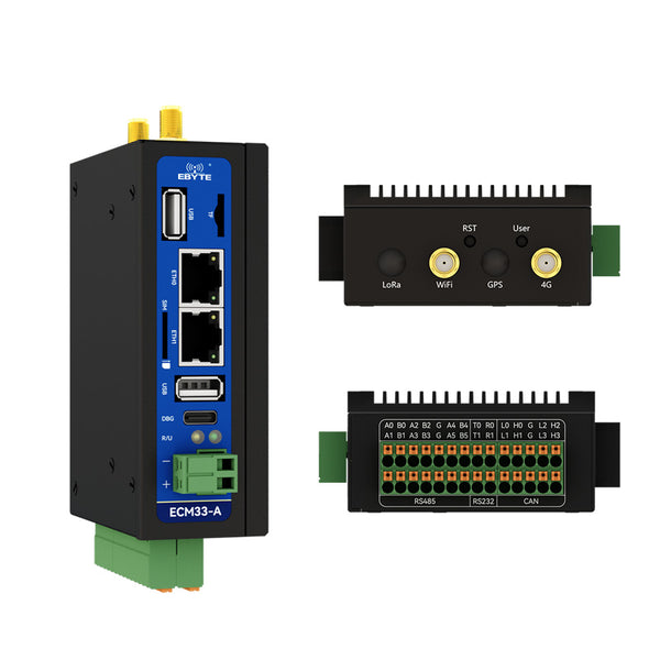 Ebyte ECM33-A06 T536 Industrial Edge Computer Dual Gigabit Ethernet WIFI Bluetooth RJ45 RS232 RS485 CAN FD DC9-36V CDSENET