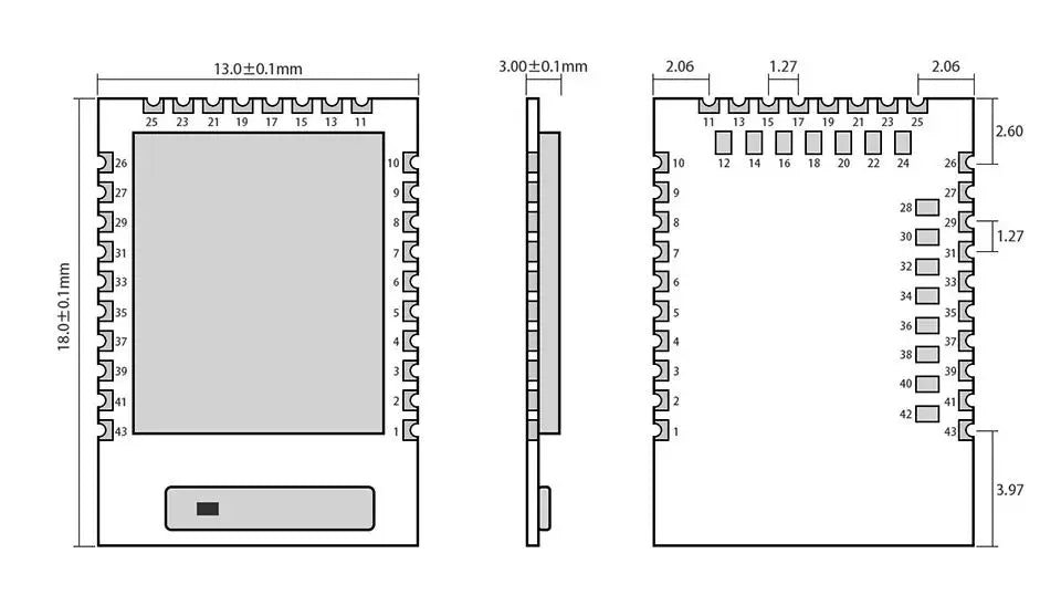 2.4GHZ BLE Mesh small SMD E73 - 2G4M08S1C Nordic nRF52840 module small size ble 5.0 - IOT Module Shop Manufacturer Factory