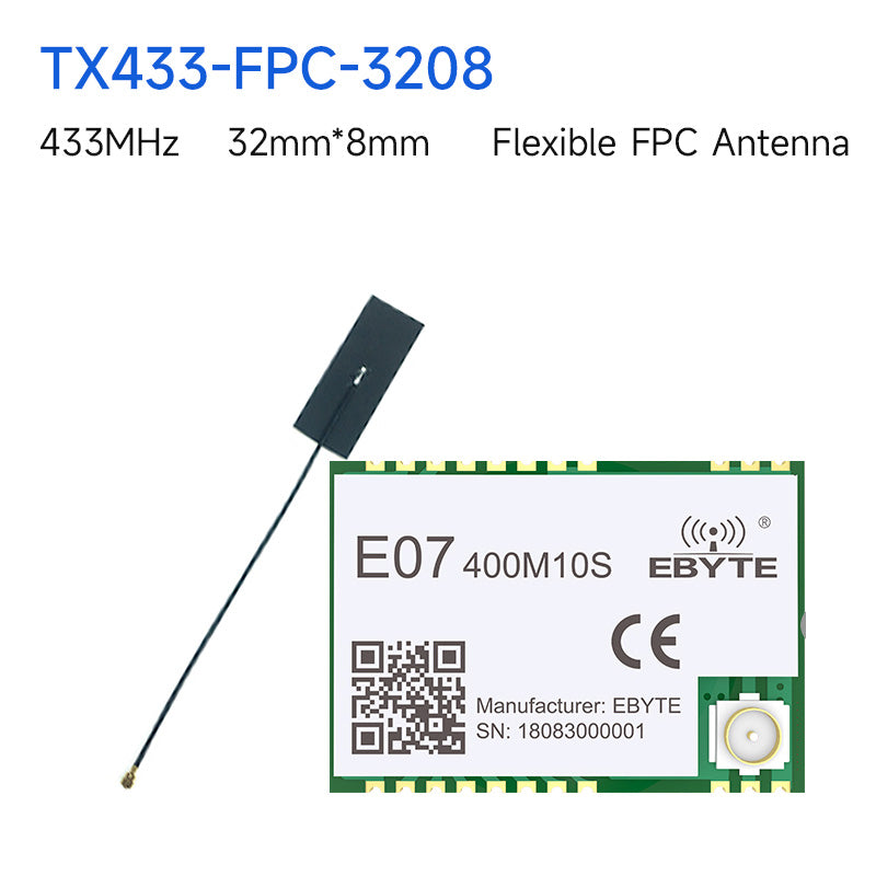 EBYTE E07-400M10S TI CC1101 Drahtloses HF-Modul 433 MHz IPEX/Stempellochantenne Lange Reichweite 1,5 km SMD-Paket SPI-Funkmodul