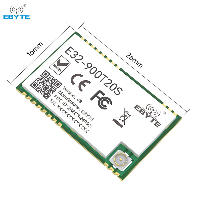 SX1276 Беспроводной модуль LoRa 100 мВт E32-900T20S 868/915 МГц Поддержка Air-Wake up SMD Беспроводной модуль дальнего действия Приемопередатчик даты