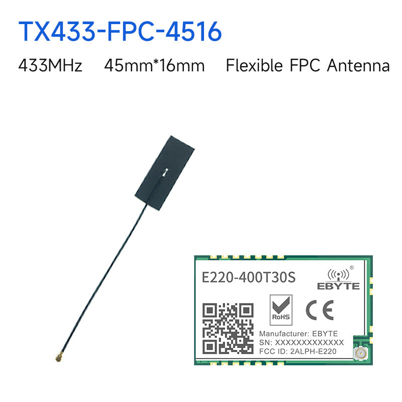 E220-400T30S Беспроводной модуль LoRa FSK RSSI ISM 433 МГц 470 МГц 30 дБм Расширенный спектр LoRa SMD Интерфейс UART Антенна IPEX