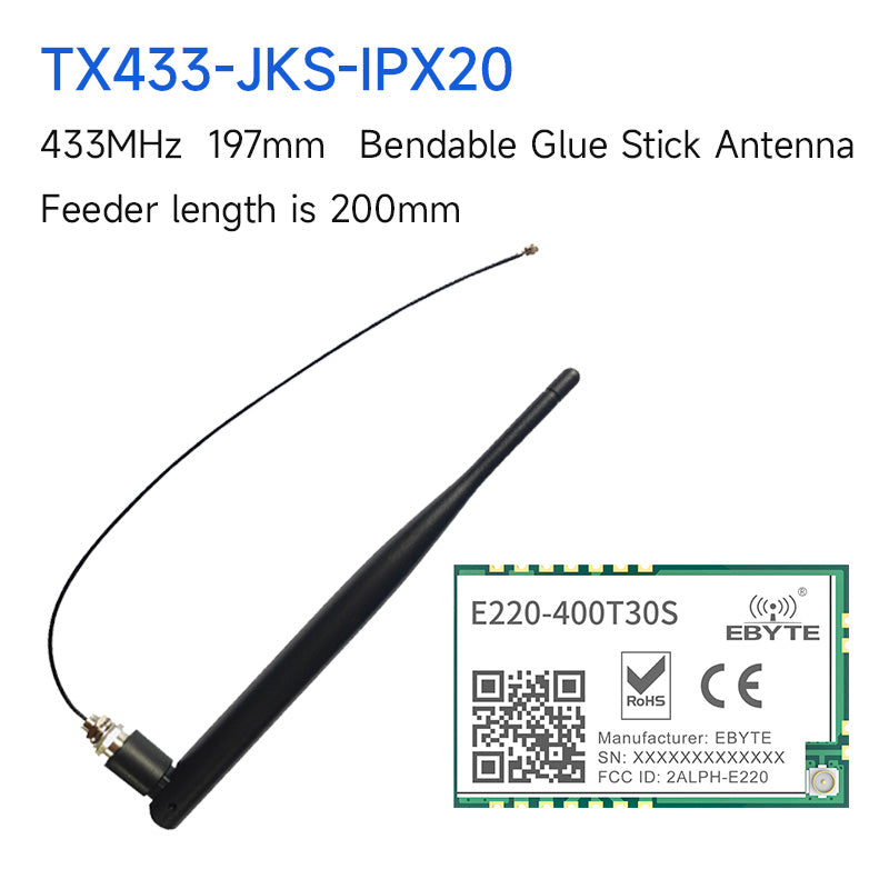 Ebyte E220-400T30S LoRa Wireless Module FSK RSSI ISM 433MHz 470MHz 30dBm LoRa Spread Spectrum SMD UART Interface IPEX Antenna