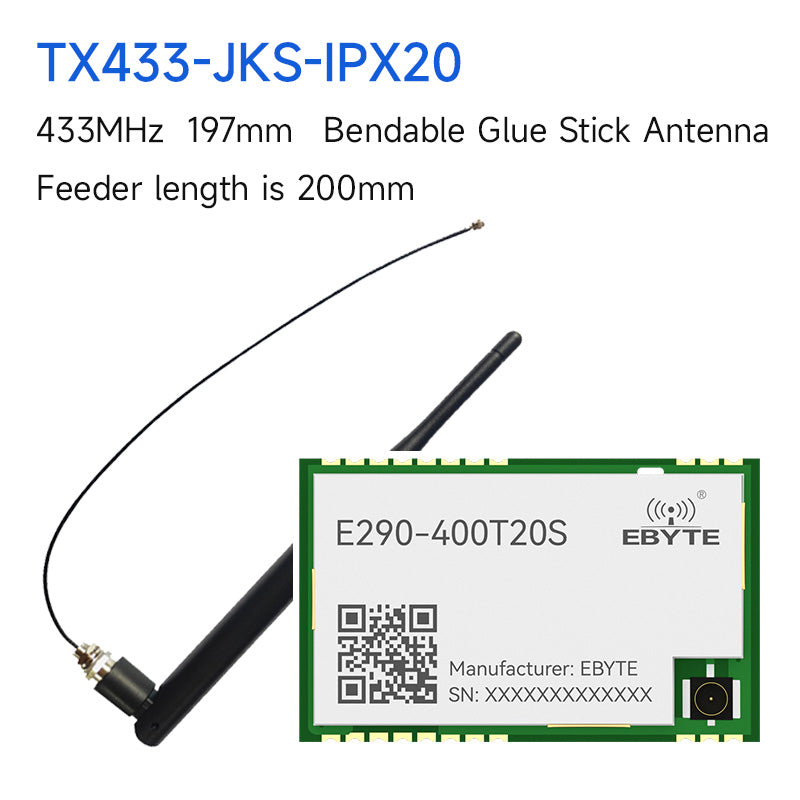 EBYTE E290-400T20S PAN3060 ChirpIoT™ Spread Spectrum Module IPEX/Stamp Hole AT Command Airspeed Adaptation Automatic Relay