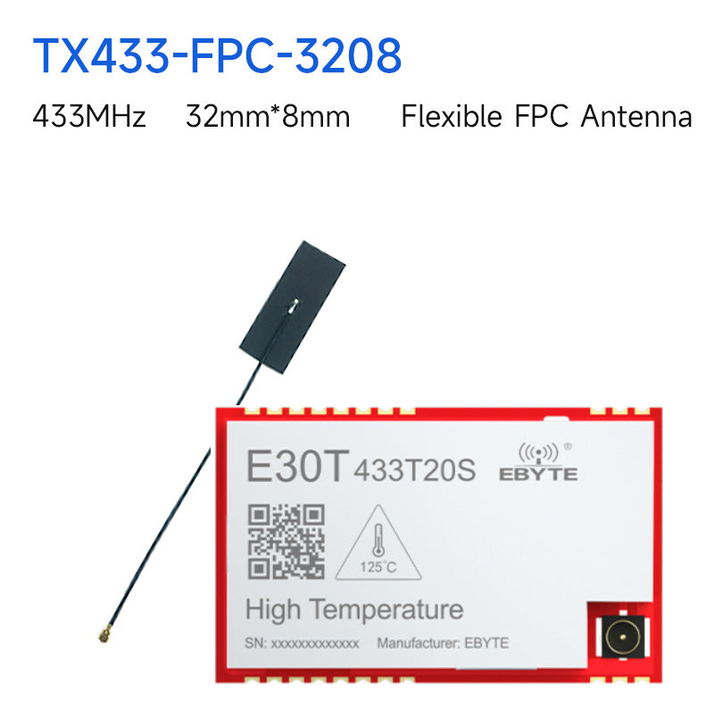 EBYTE E30T-433T20S Wireless Serial Port Module 150℃ High Temperature Resistance 425~450.5MHZ 20dBm IPEX FEC RSSI 3.5KM SMD