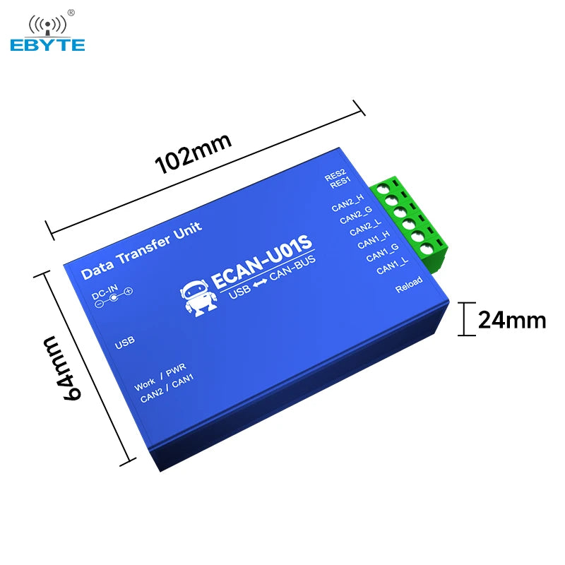 EBYTE OEM/ODM ECAN-U01S high performance can relay 8-28v DC can bus interface usb to can ethernet