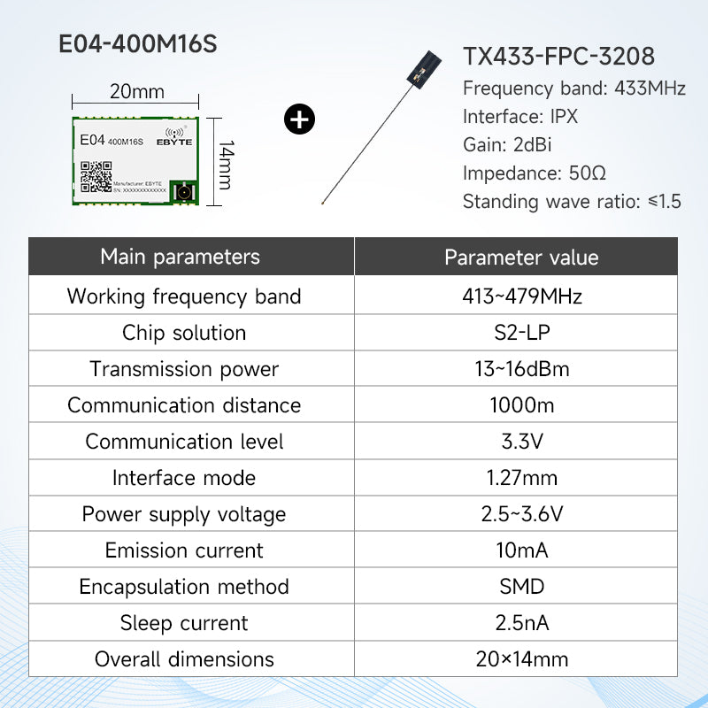 EBYTE E04-400M16S S2-LP RF Wireless Transceiver Module 433M Low Power Consumption 470MHz Long Range Spi Module