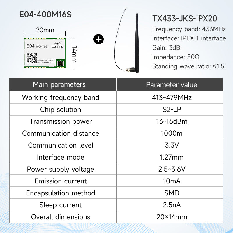 EBYTE E04-400M16S S2-LP RF Wireless Transceiver Module 433M Low Power Consumption 470MHz Long Range Spi Module