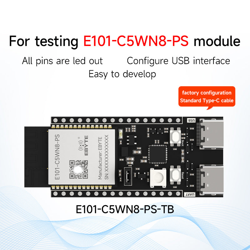 Ebyte E101-C5 Series ESP32-C5 Dual-band WiFi Module 2.4+5GHz Dual-band Communication WiFi6+BLE5.3 High Performance 8M Flash