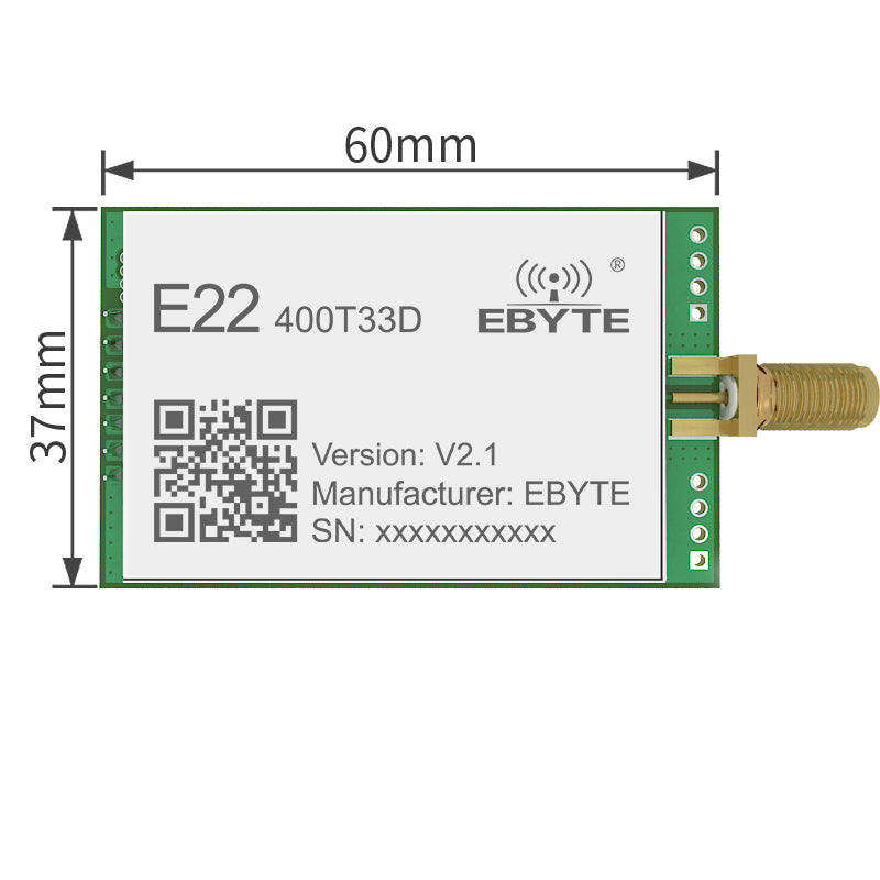 EBYTE E22-400T33D-V2.1 SX1262 Lora Wireless-Modul 33 dBm 400 MHz Langstrecken-16 km RSSI SMA-K kleines UART-DIP-Modul