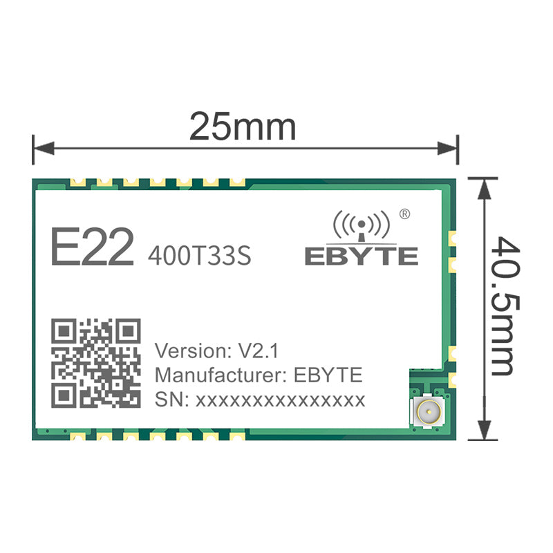 LoRa-Wireless-Modul 433MHz LoRa Spread Spectrum-Modul EBYTE E22-400T33S 33dBm 16KM IPEX/Stempelloch LBT RSSI-Antennenmodul