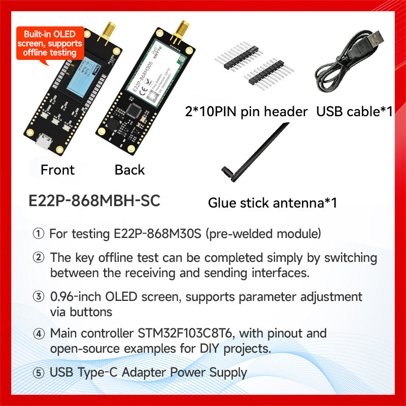 Ebyte E22P series LoRa Spread Spectrum RF Wireless Module 868/915MHz 30dBm 12km SX1262 ESD PA+LNA+SWA Module Development Test Kit