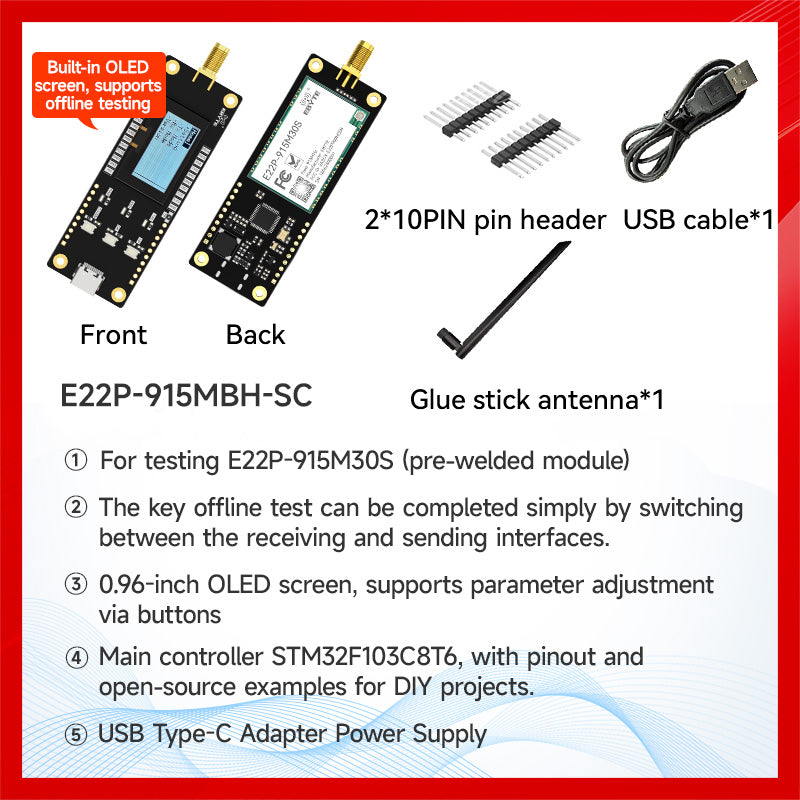 Ebyte E22P series LoRa Spread Spectrum RF Wireless Module 868/915MHz 30dBm 12km SX1262 ESD PA+LNA+SWA Module Development Test Kit