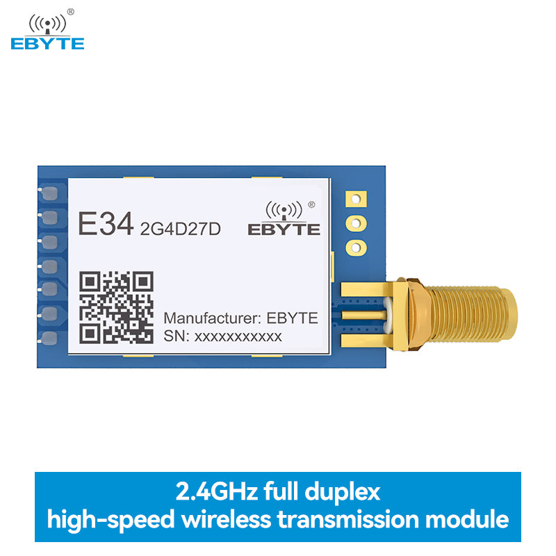 nRF24L01+ 2.4G UART Wireless Module E34-2G4D27D Full Duplex High-Speed Transmission 10dBm Ebyte GFSK DIP 5KM Wireless Module