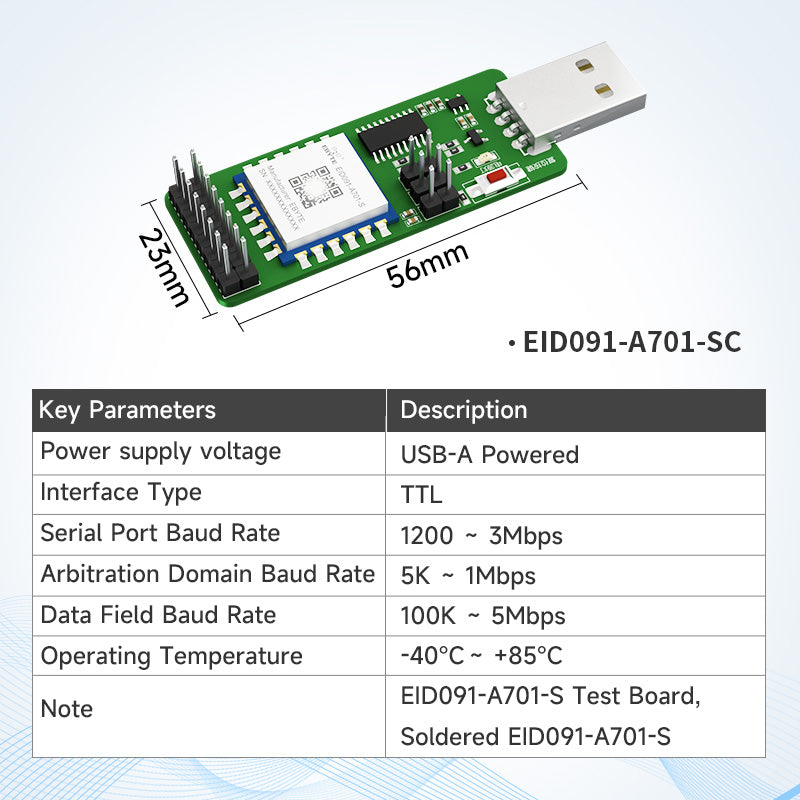 Ebyte EID091-A701-S CANFD to TTL Module 5 Data Conversion Methods CAN ...