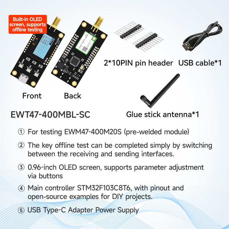 Ebyte EWM47 Series New SPI Wireless Transmission Module 3km Long-distance Transmission 433Hz/470MHz 20dBm Low Power Test Board
