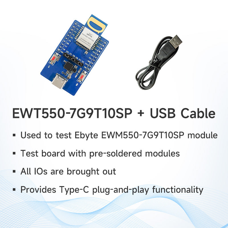 Ebyte EWM550-7G9T10SP UWB Wireless Ranging and Positioning Module and Test Suite 7.9GHz Ultra-Wideband CH5/CH9 Mk8000 Solution 130m UART 7737.2~8237.2MHz