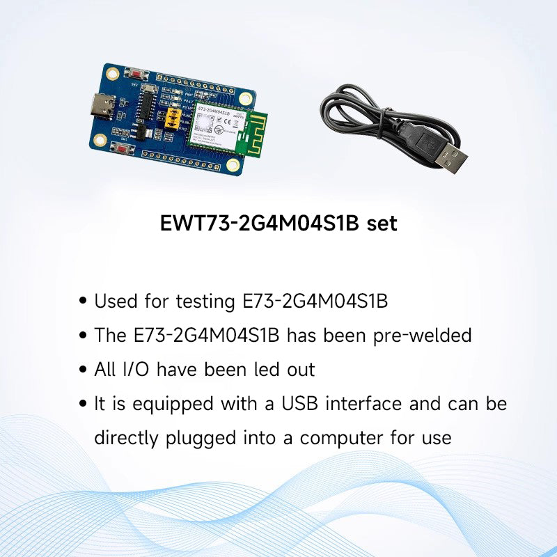 Ebyte EWT73 sries BLE Module Development Board USB 2.4GHz BLE4.2/5.0/5.1/5.4 NRF52810 High-performance Processor 2379-2496 MHz
