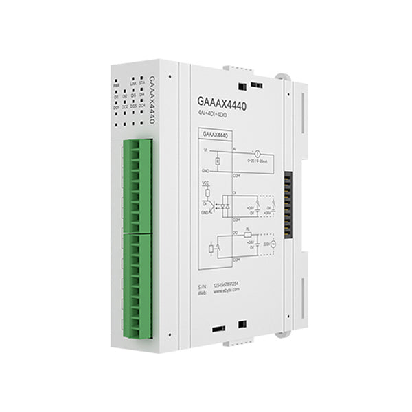 EBYTE GAAAX4440 4DI+4AI+4DO Distributed Remote IO Expansion Module Analog Switch Acquisition Fast Expansion RJ45 RS485 Modbus