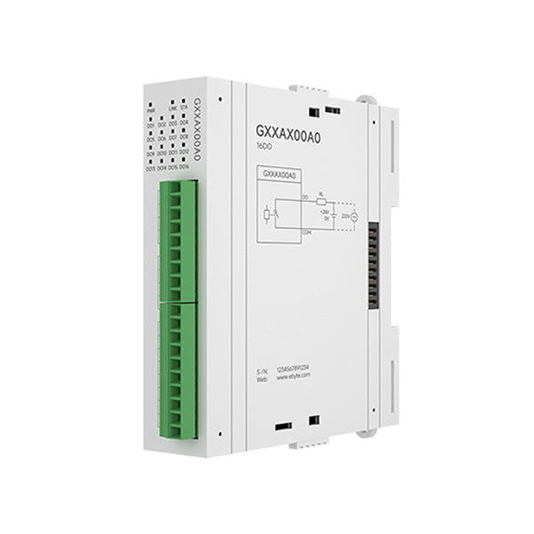 16DO Analog Switch Acquisition RJ45 RS485 CDEBYTE GXXAX00A0 Distributed Remote IO Expansion Module Modbus Fast Expansion PNP NPN
