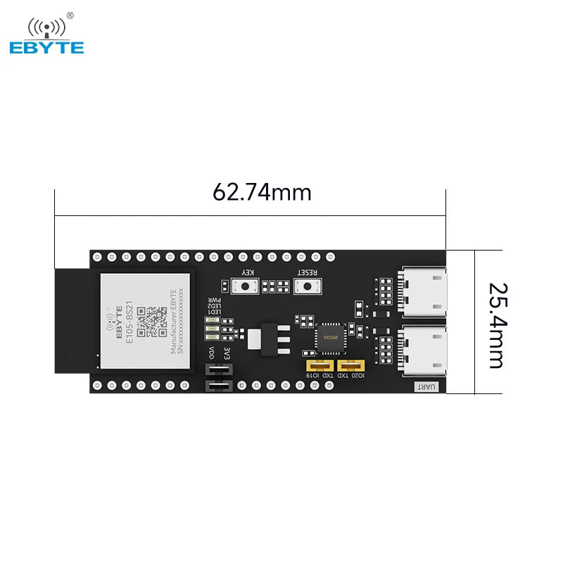 Ebyte E105-BS21-TB UART Wireless Transmission Nearlink SLE Module 2.4GHz BLE5.2 Bluetooth Star Flash Module Development Board