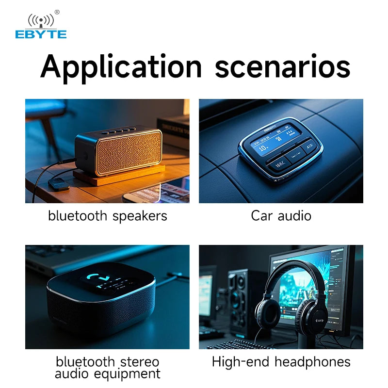 Ebyte EWM104-BT3040(I2S) QCC3040 Chip LDAC APTX-HD APTX 220m BLE Audio Transmission Module BLE5.1/BLE5.2 Audio Module