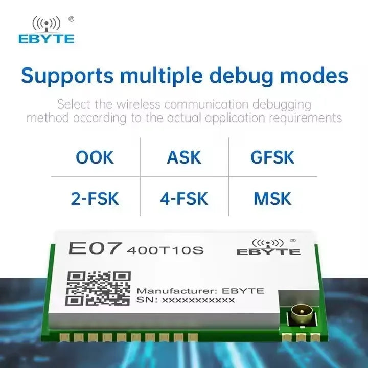 Ebyte OEM ODM E07-400T10S hot 410/450MHz TI CC1101 SMD SoC Wireless Module cc1101 wireless module and audio rf