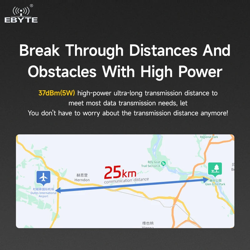 Ebyte E32-433T37S 433MHz  25km long distance 5W TTL lora uart Wireless serial port module