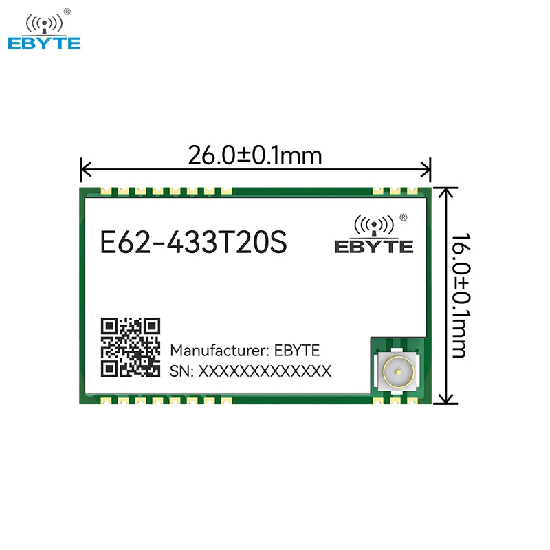 $0.1 Sample (Limited to 2 pcs) Buy E62-433T20S Ebyte 20dBm UART Automatic frequency hopping 433MHz module