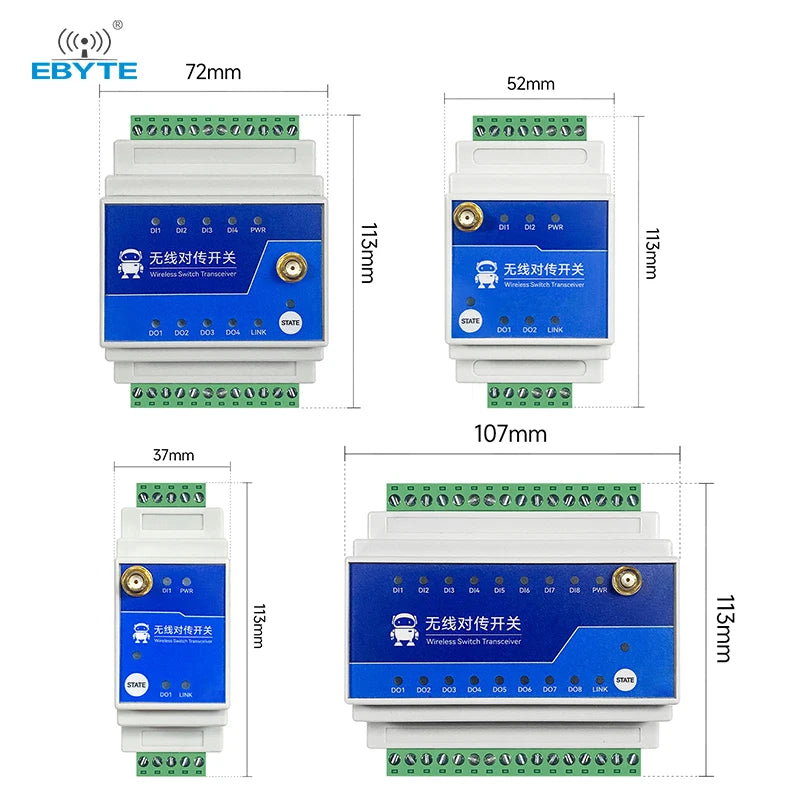 Ebyte E860-DTU(2020-400SL22)-V2 series 2/4/8 Digital Input Wireless Remote Switch Transmission 5/10km 22/30dbm LoRa Modulation 868/915MHz