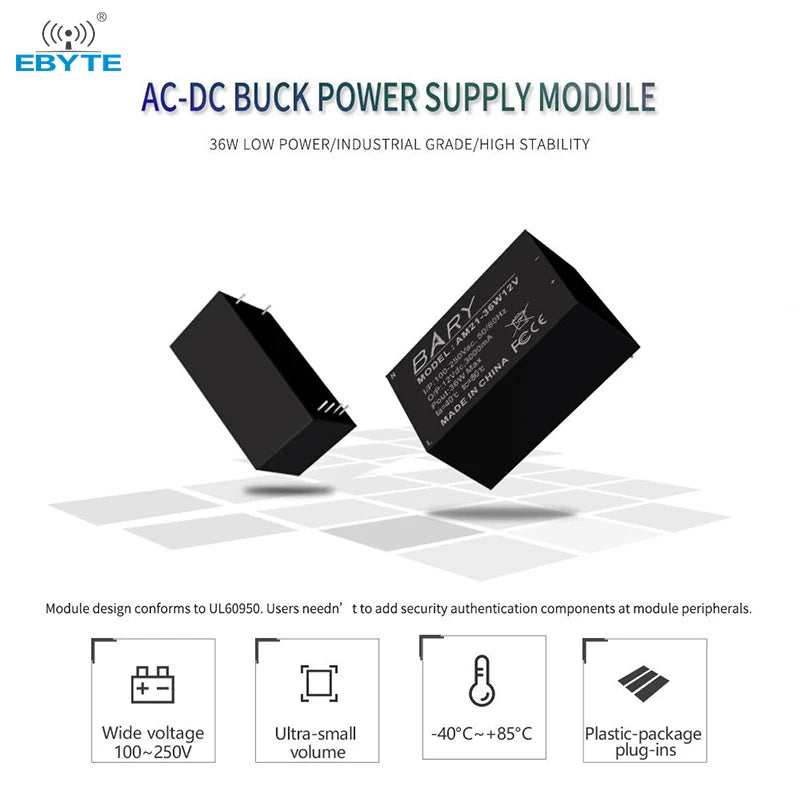 Ebyte AM21-36W12V Ultra small volume Short circuit protection Ultra low power consumption AC-DC step-down power module