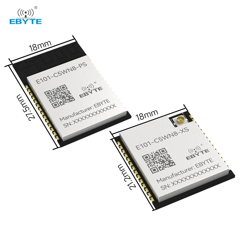 0.1$ Free Sample(Limit 2 pcs per person of all sample models) Ebyte E101-C5 Series ESP32-C5 Dual-band WiFi Module 2.4+5GHz Dual-band Communication WiFi6+BLE5.3 High Performance 8M Flash