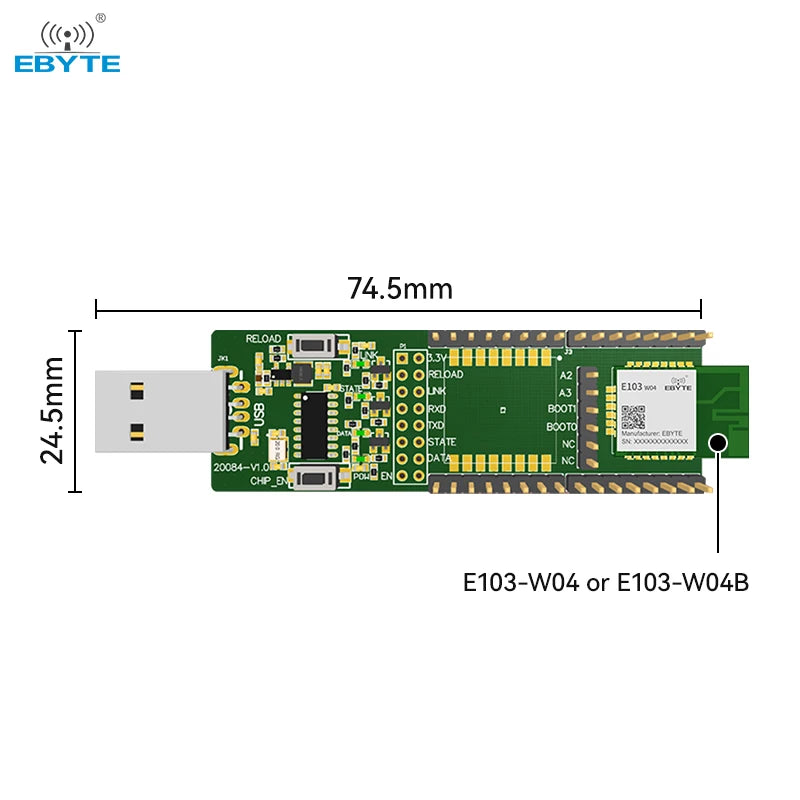 EBYTE OEM ODM E103-W04-TB 20dBm Support custom development Serial port to wifi module for iot WiFi gateway module test kit