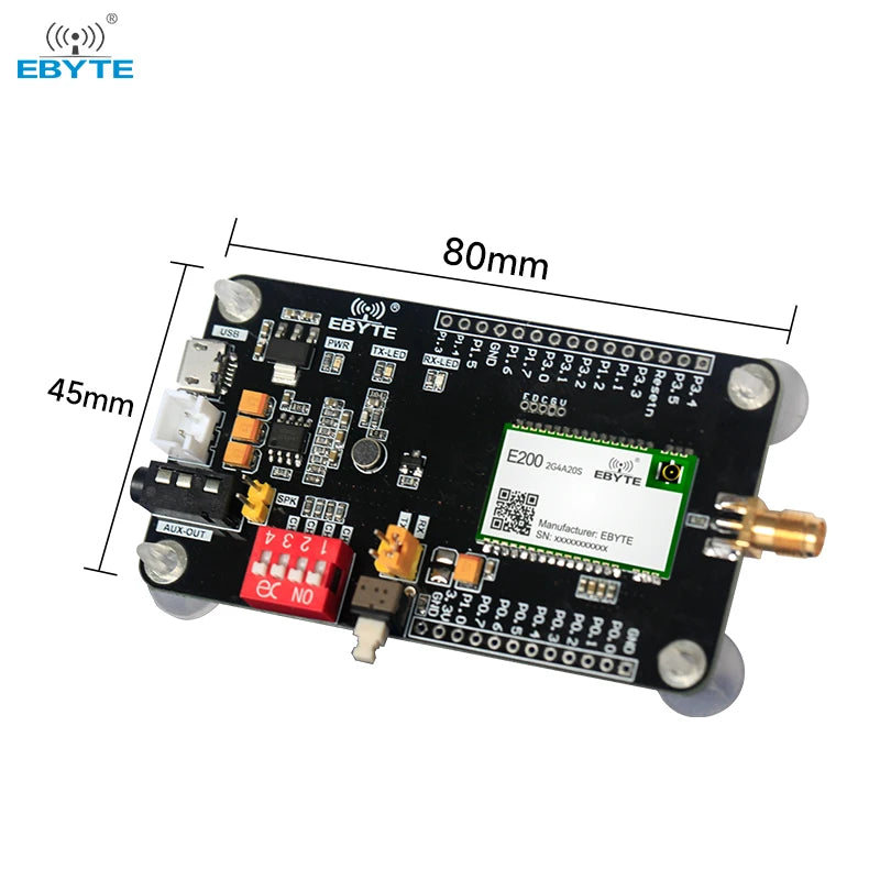 E200-2G4A20S-TB long-distance real-time voice communication wireless audio transmission module development board USB interface