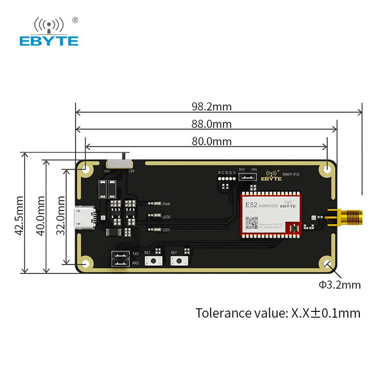 Ebyte E52-400NW22S-TB LoRa MESH networking 433.125MHz spread spectrum Wireless serial port UART Self-routing network Test suite