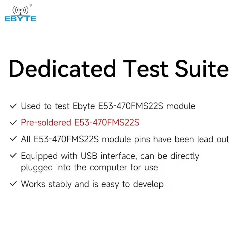 EBYTE E53-470FMS22S-TB Micro USB interface Wireless Module Test board Serial communication development