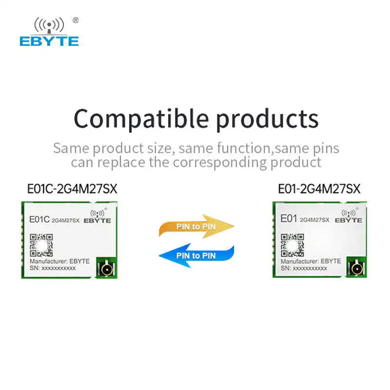 EBYTE E01C-2G4M27SX 27dBm 2.4G wireless transmitter and receiver Si24R1 Ci24R1 compatible with nRF24L01 module SPI interface