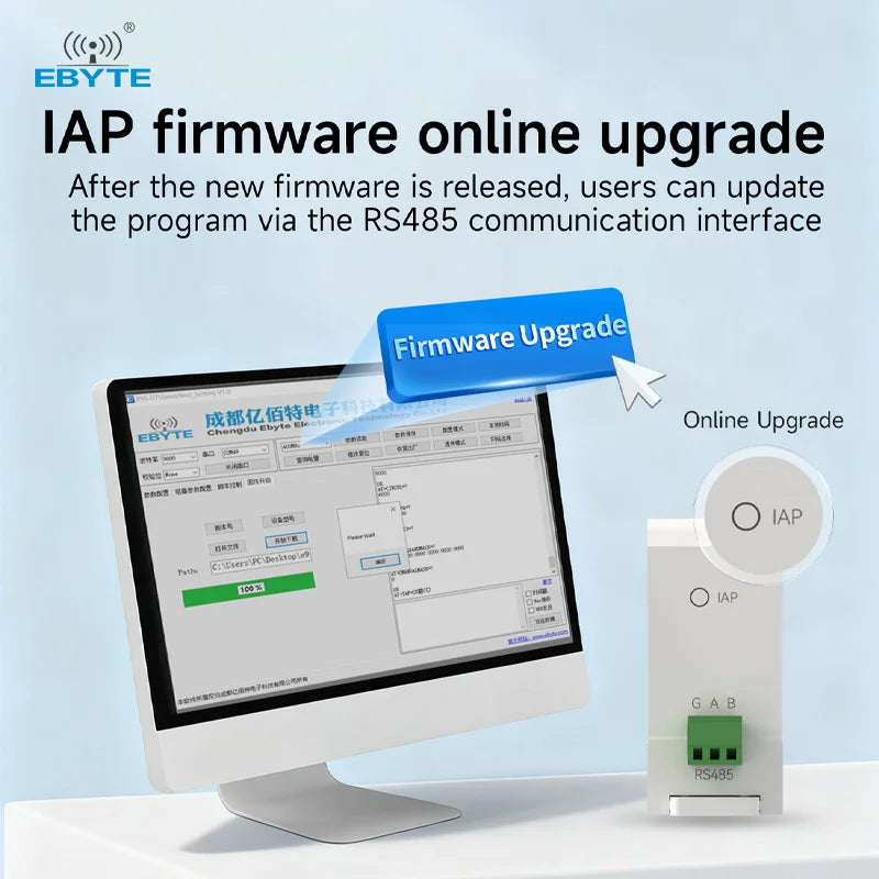 Ebyte E95 Series LoRaWAN Wireless Data Transmitter RS232/RS485 Rail-mounted Radio Standard LoRaWAN Protocol ABP/OTAA 22dBm 5km