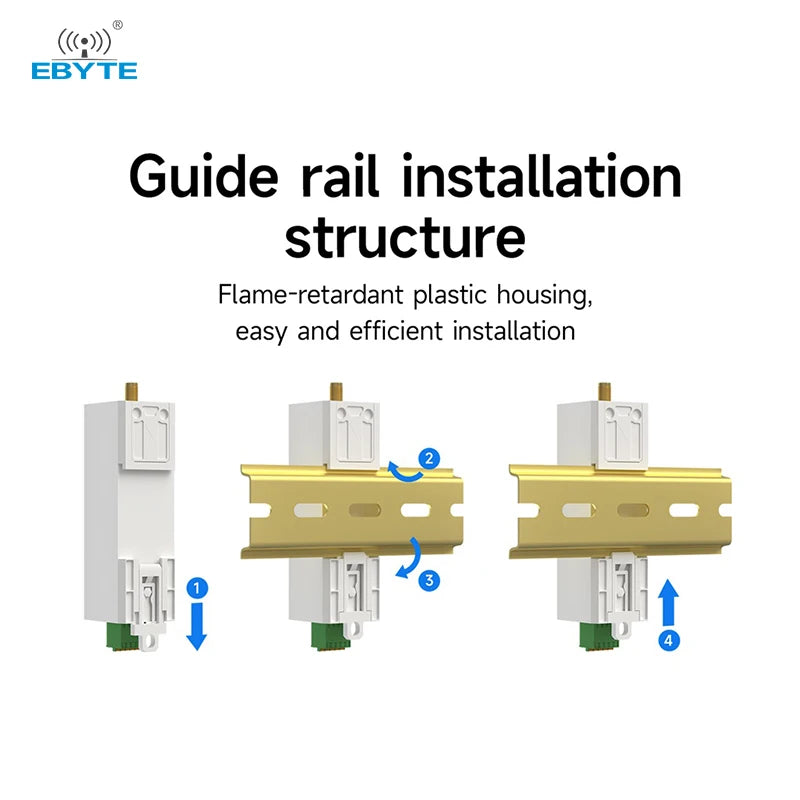 Ebyte EWD95M Series Micro DIN-rail DTU Anti-interference R485/RS232 30dBm 433MHz Lora Micro Wireless Data Transmission Radio